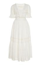 Loveshackfancy Ayla Pleated Lace-trimmed Cotton Dress