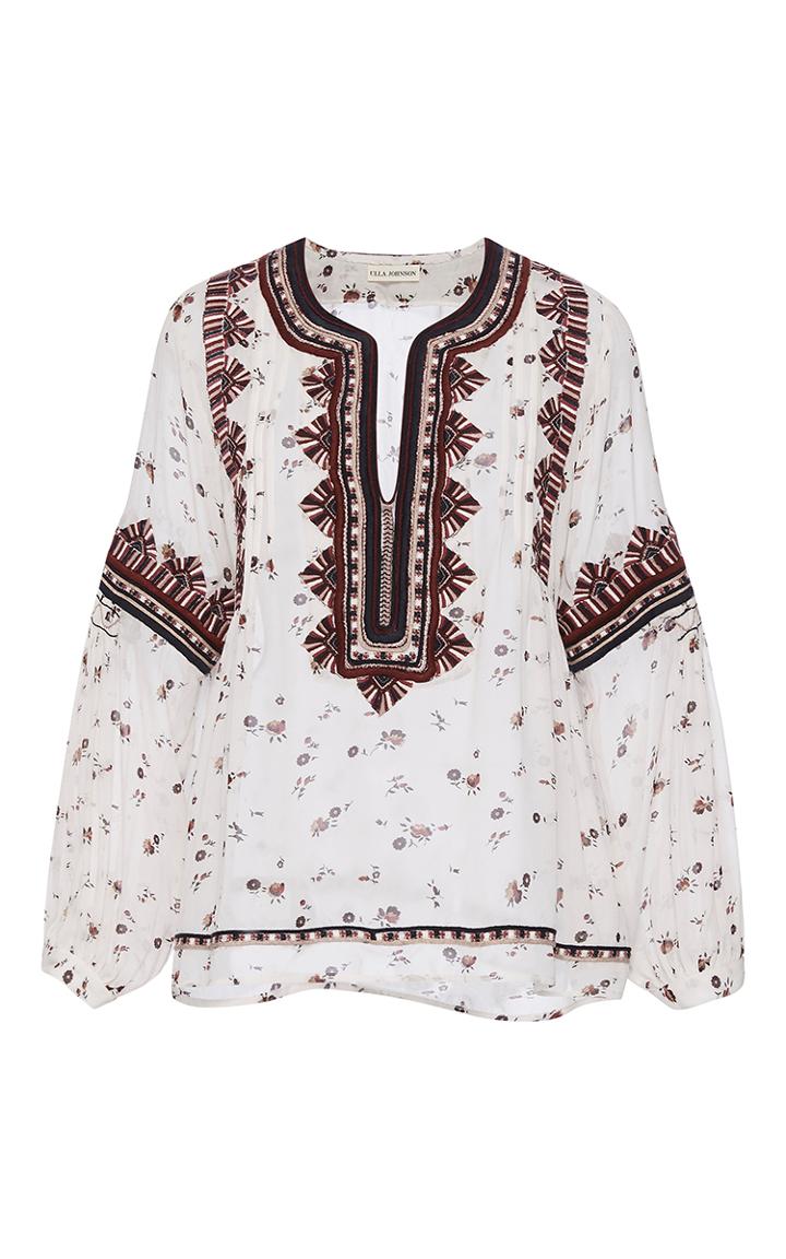 Ulla Johnson Embroidered Floral Jamila Blouse