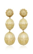 Rebecca De Ravenel Gold-tone And Rattan Earrings