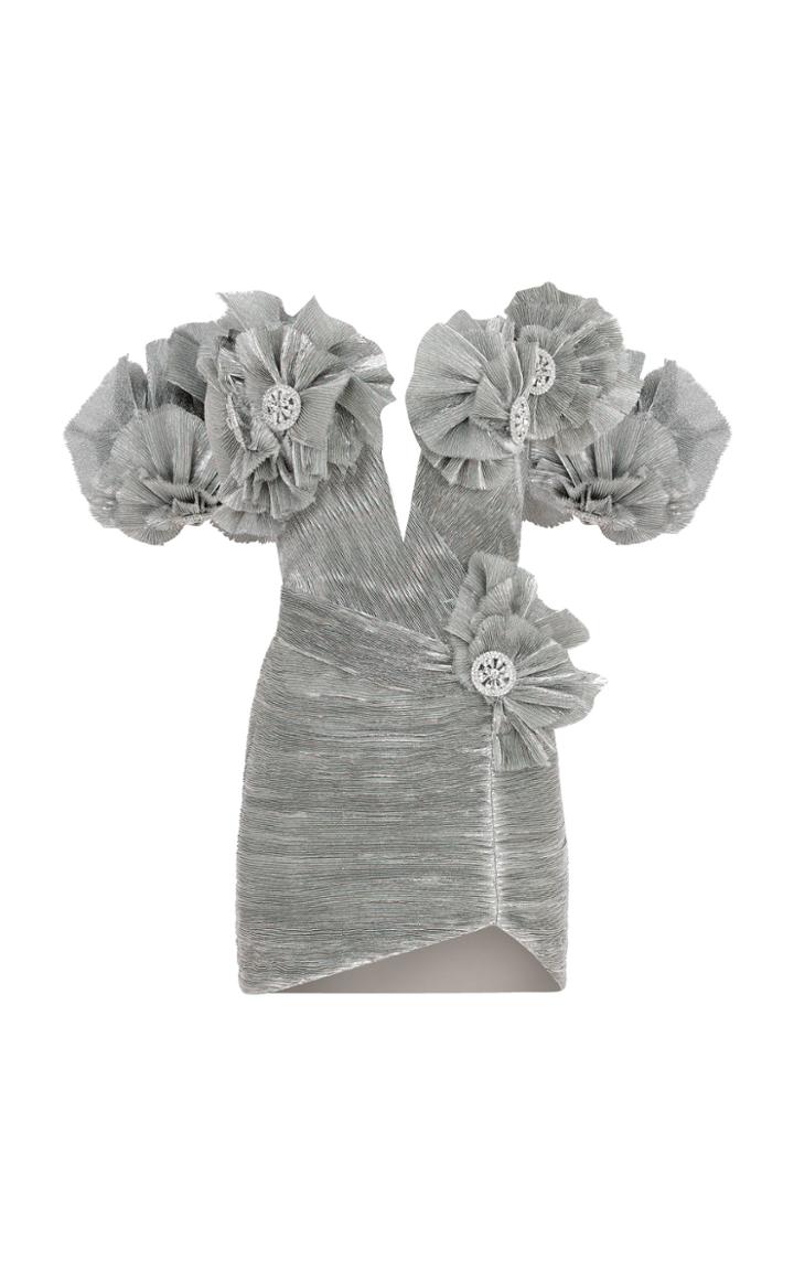 Moda Operandi Raisa Vanessa Embellished Pliss Mini Dress