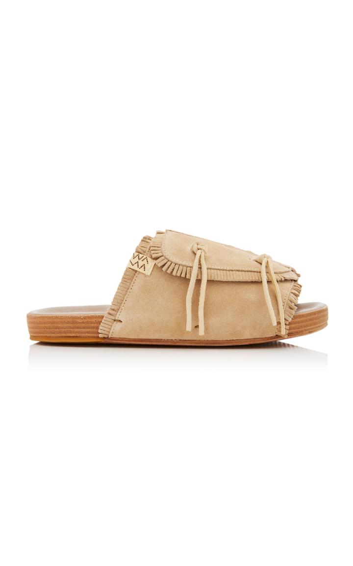 Visvim Christo Shaman-folk Suede Slides
