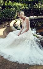 Costarellos Bridal Sleeveless V Neck Romantic Gown