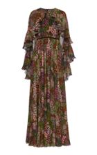 Giambattista Valli Cape-effect Floral-print Lace Gown