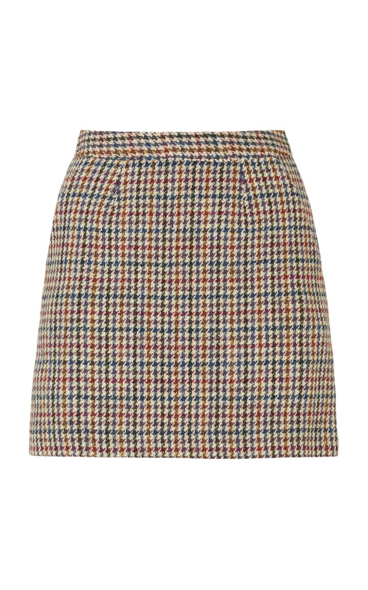 Moda Operandi Giuliva Heritage The Theo Checked Wool Mini Skirt