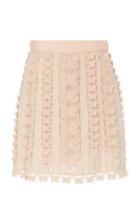 Zimmermann Appliqud Silk And Linen-blend Fil Coup Mini Skirt