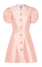 Macgraw Sorbet Puffed-sleeve Silk Dress