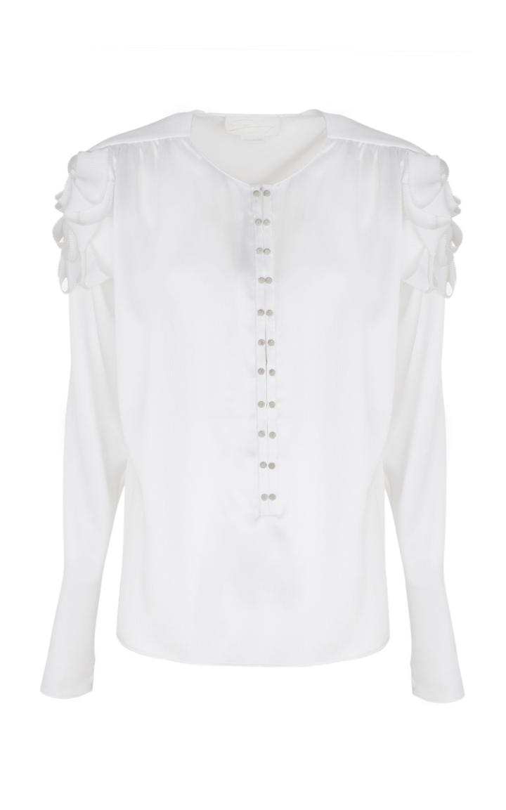 Genny White Embellished Blouse