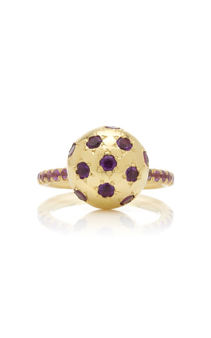 Moda Operandi Sarah Hendler 18k Yellow Gold Purple Amethyst And Pave Ethel Ring