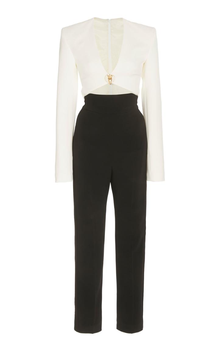 Moda Operandi David Koma Cutout V-neck Crepe Jumpsuit Size: 6