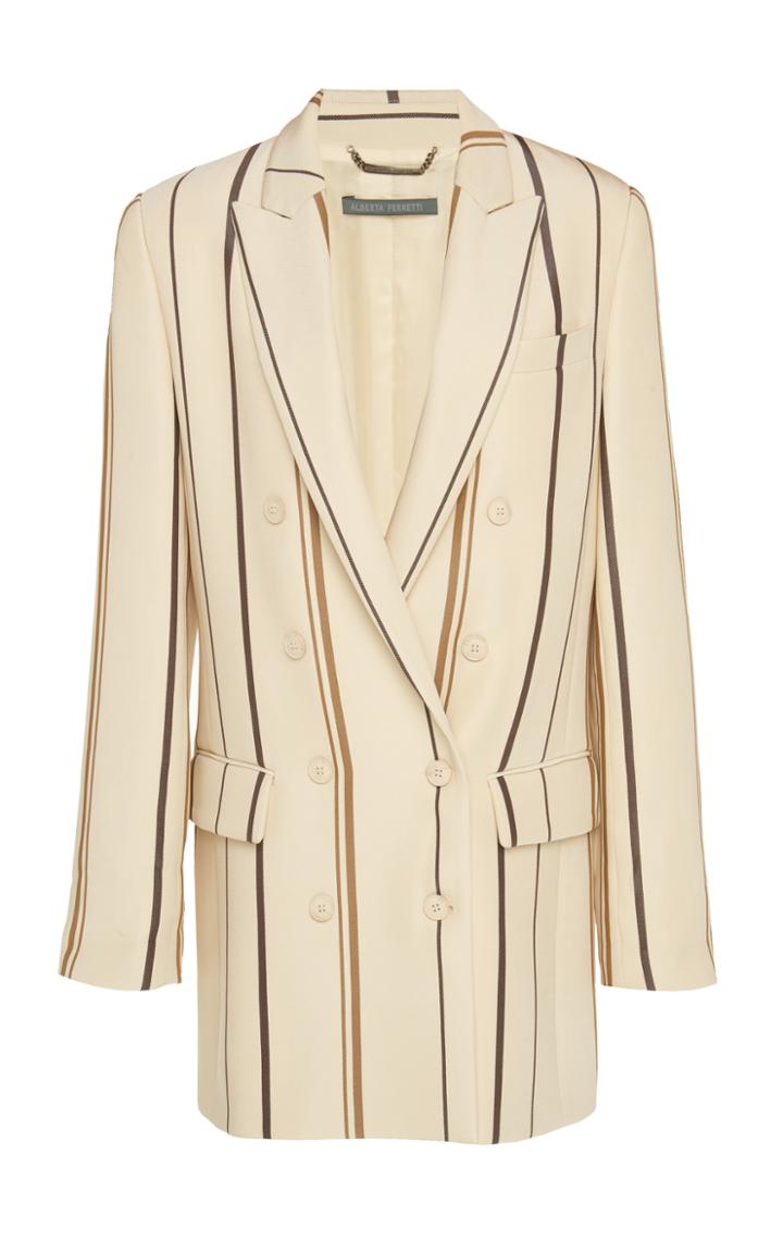 Alberta Ferretti Viscose Twill Stripe Blazer