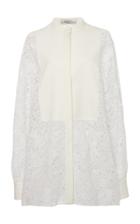 Moda Operandi Valentino Bibbed Cotton-blend Macram Shirt