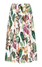 Oscar De La Renta Jungle Print Pleated Skirt