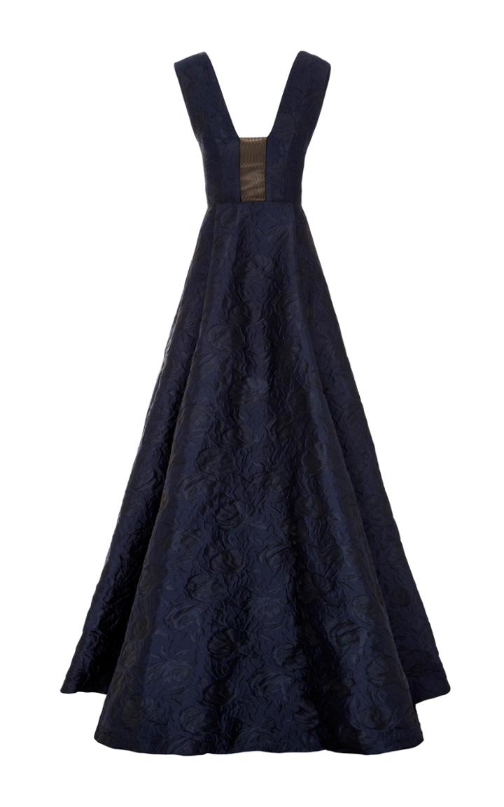 Alex Perry Bryce Floral Brocade Gown