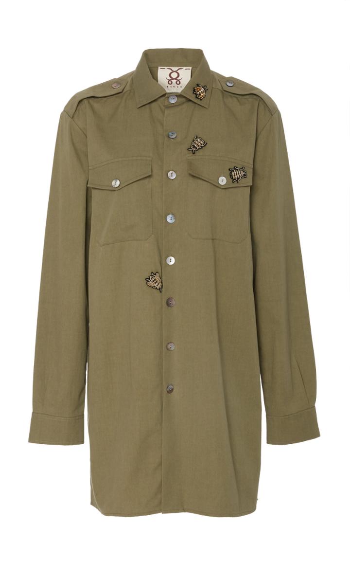 Figue Military Cotton Shirt Dress