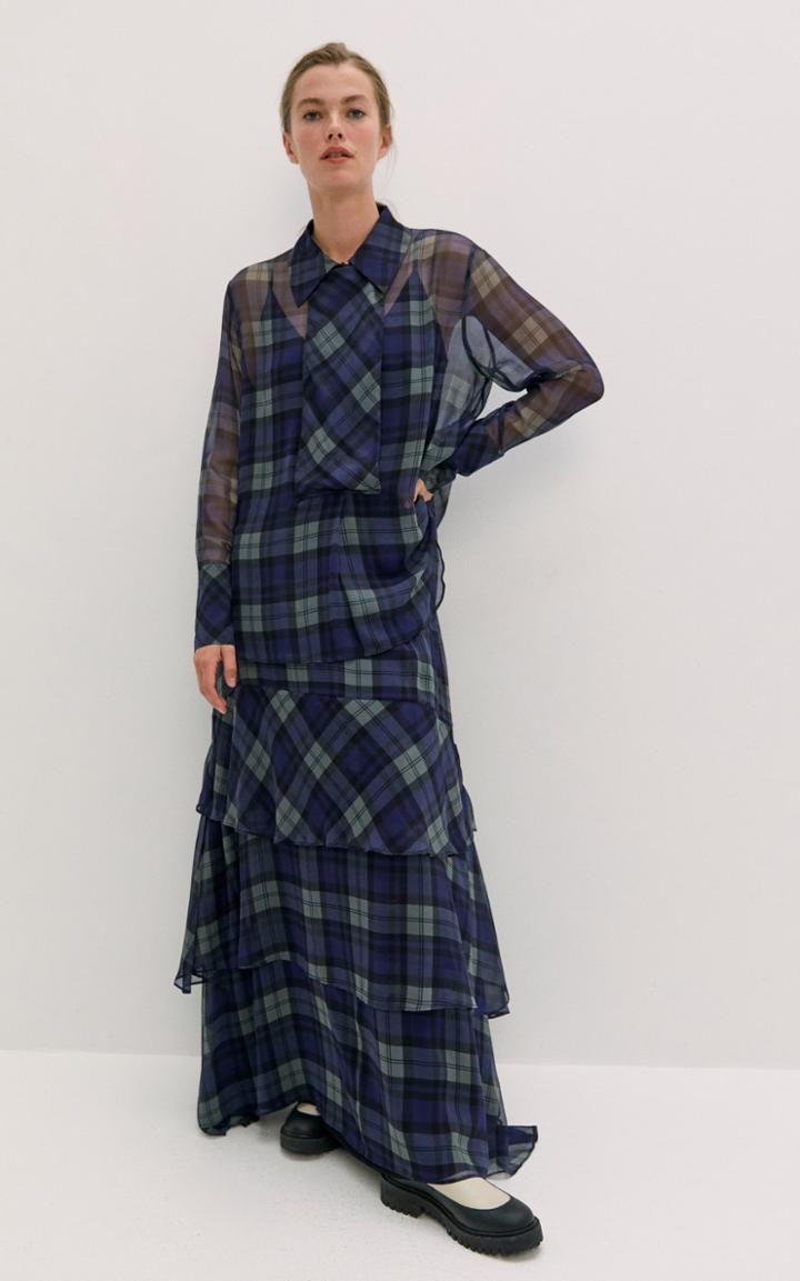 Moda Operandi By Malene Birger Cosmea Checked Silk Georgette Top