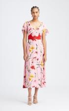 Moda Operandi Oscar De La Renta Floral Belted Midi Dress