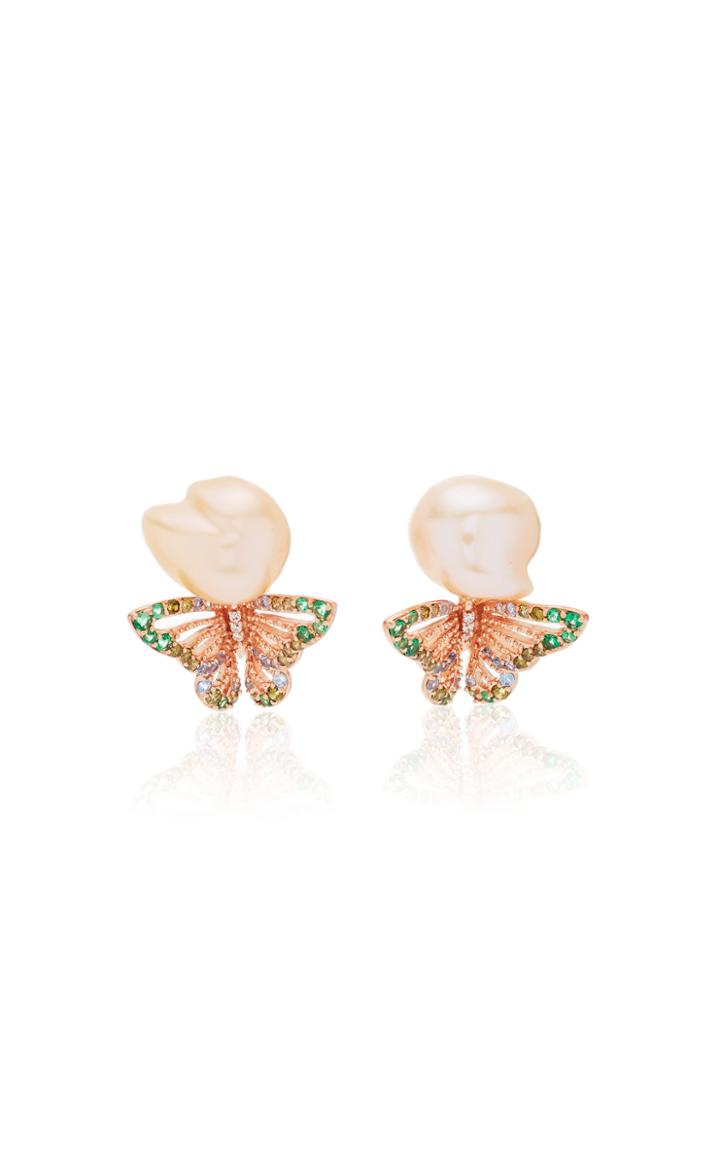 Moda Operandi Anabela Chan Butterfly Pearl Earrings