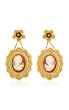 Jennifer Behr Fiorella Cameo Gold-tone And Enamel Earrings