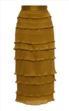 Zeynep Aray Layered Crinkle Silk Skirt