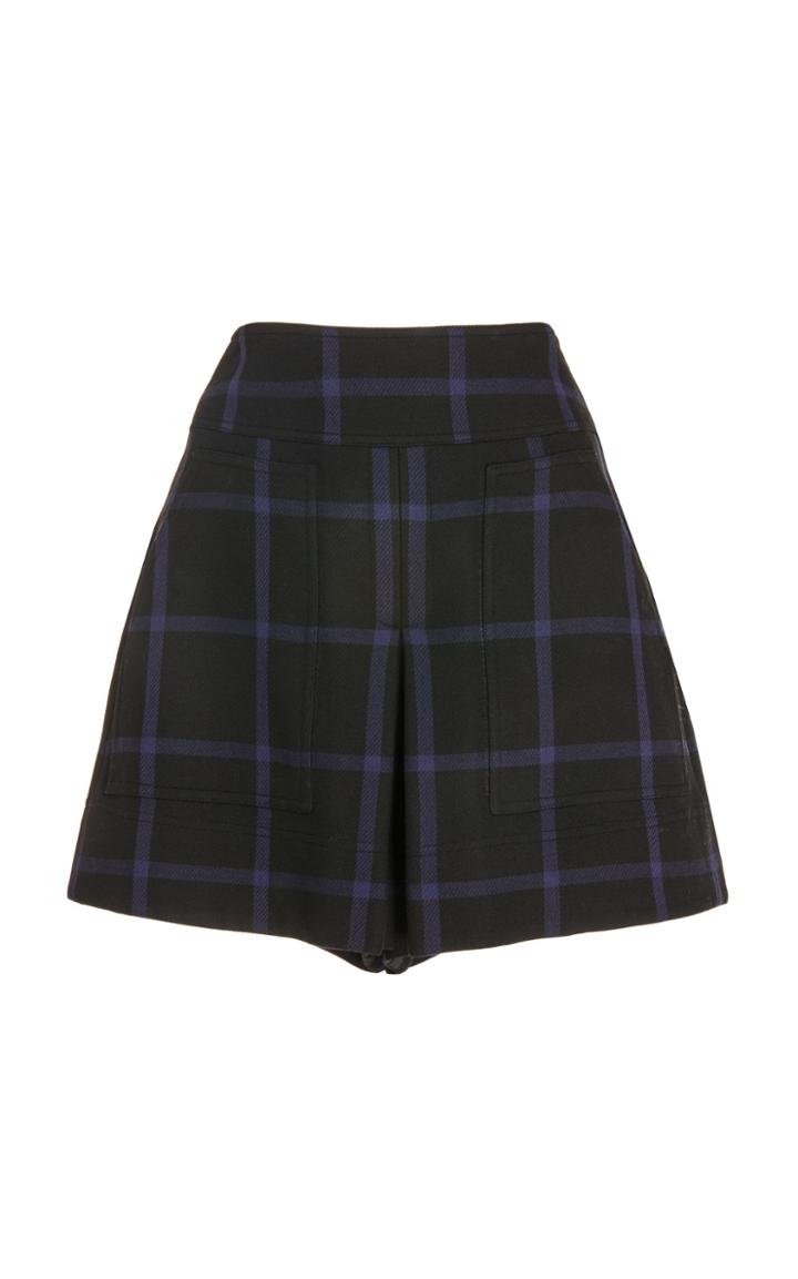 Tibi James Checked Twill Skort