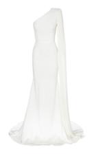 Alex Perry Marston One-shoulder Fringe-accented Gown