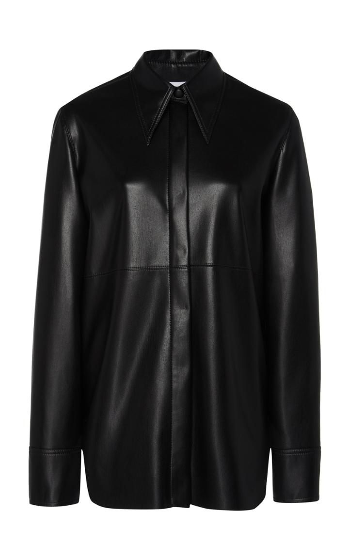 Nanushka Noelle Oversized Vegan Leather Shirt