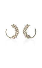 Oscar De La Renta Silver-tone Crystal Earrings