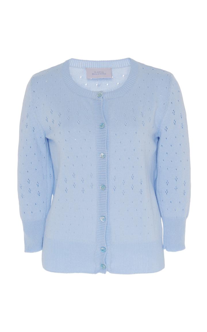 Luisa Beccaria Eyelet Cotton Cardigan
