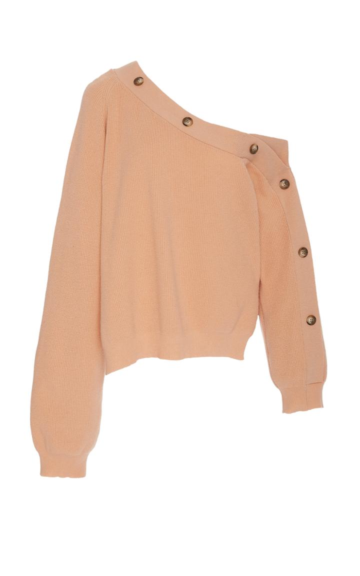 Nanushka Camerin One Shoulder Ribbed Knit Sweater