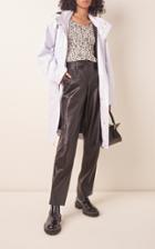 Proenza Schouler White Label Glossy Hooded Nylon Raincoat