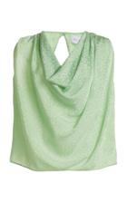 Moda Operandi Nervi Poppy Silk Jacquard Cowl Neck Top