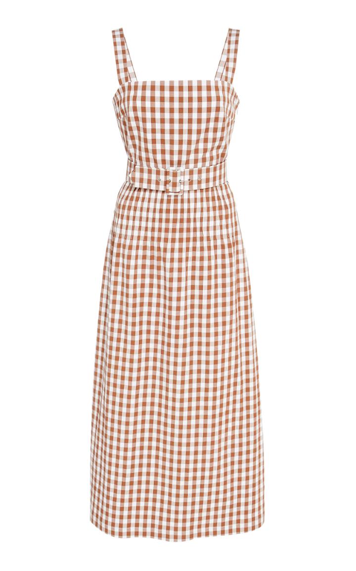 Lein Casey's Gingham Pintuck Cotton-blend Dress