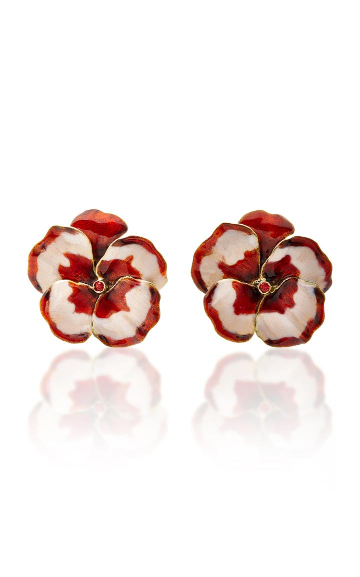 Luz Camino Burgundy Pansy Earrings