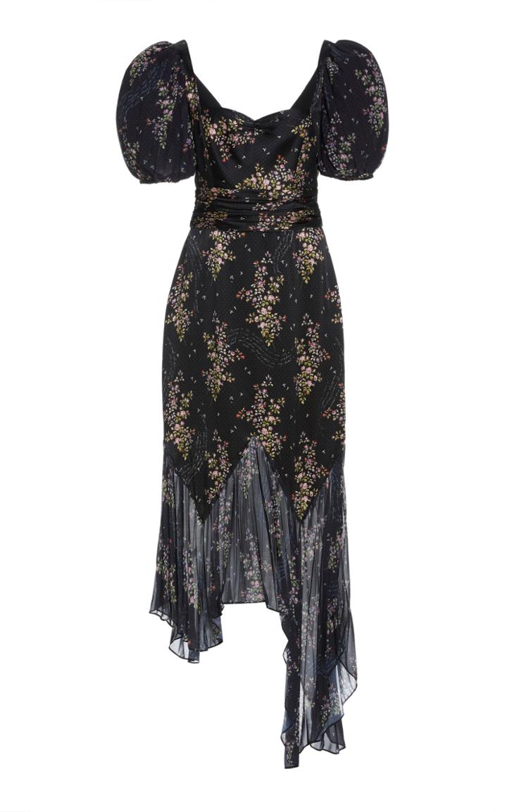 Moda Operandi Amur Destiny Printed Silk Midi Dress