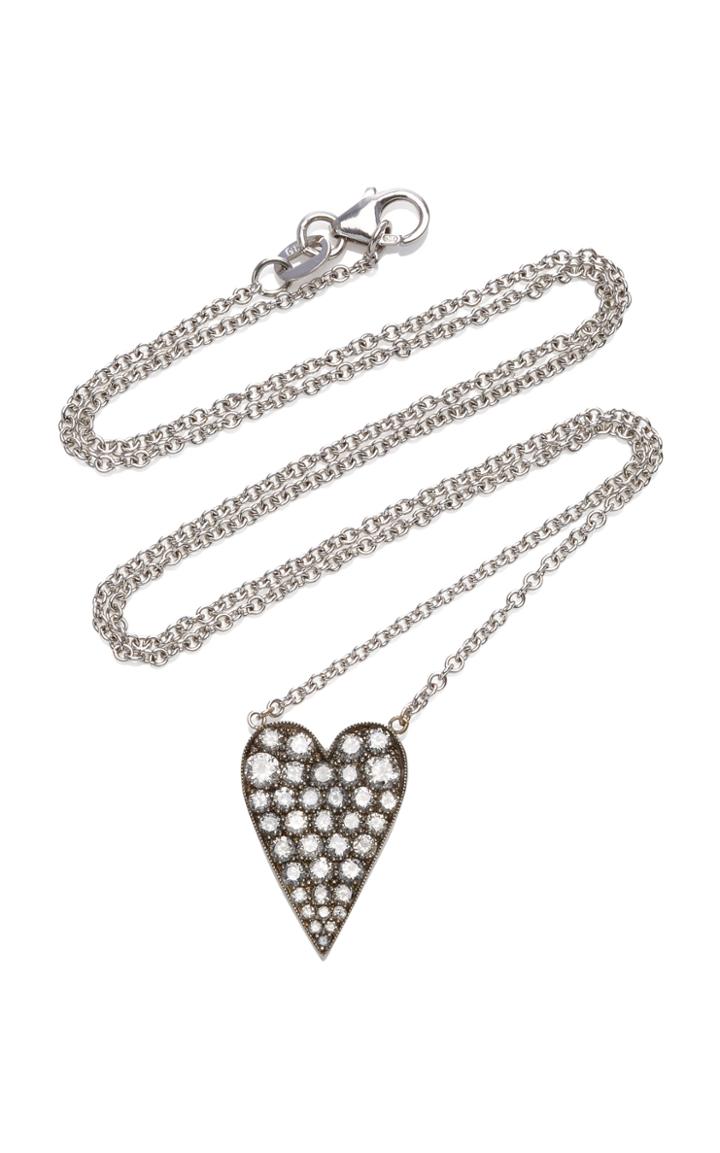 Moda Operandi Sylva & Cie 18k White Gold, Sterling Silver And Grey Diamond Necklace