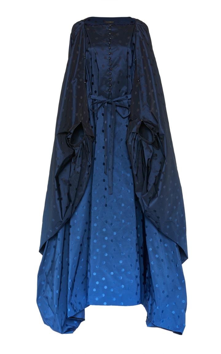 Zac Posen Embroidered Ombr Dolman Sleeve Gown
