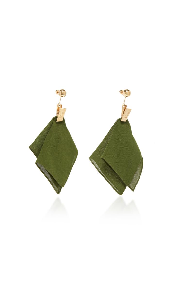Jacquemus Les Mouchoirs Gold-tone Cotton Earrings