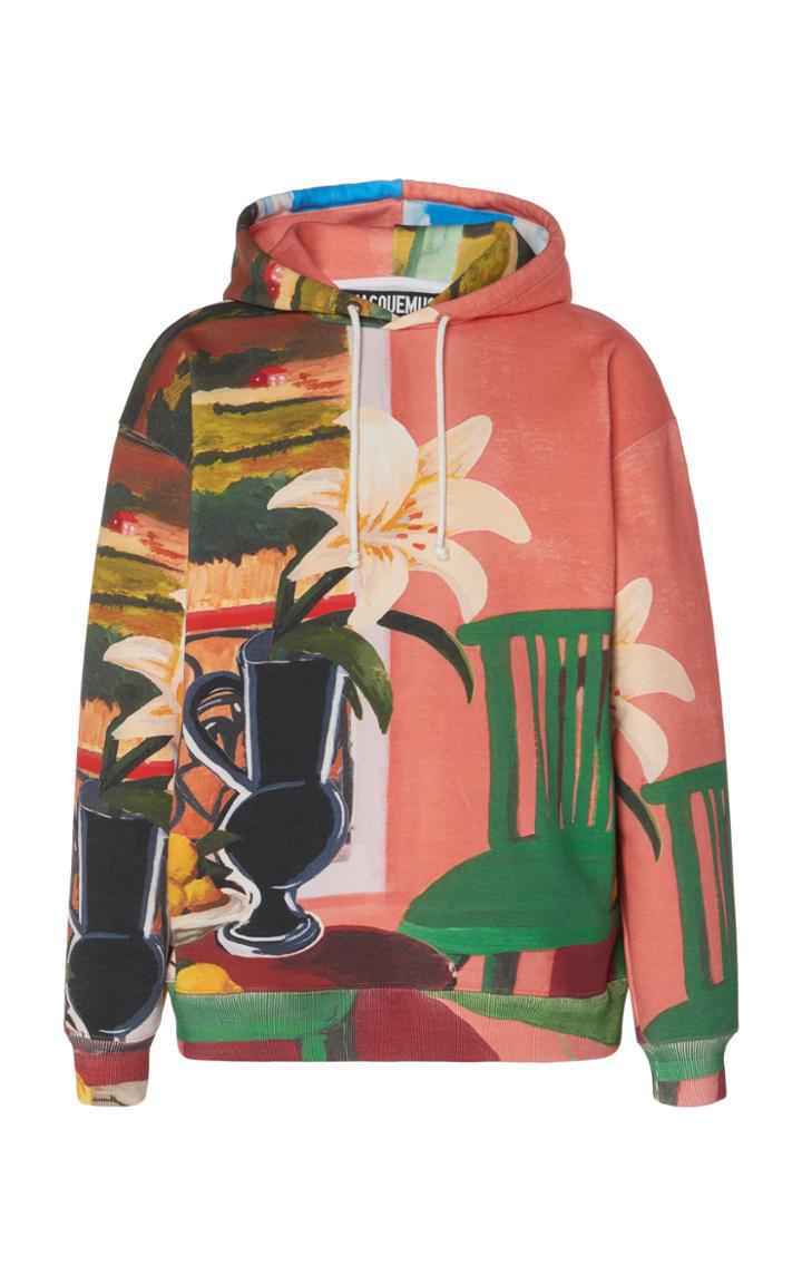 Jacquemus Le Sweat Tableau Printed Cotton-terry Hooded Sweatshirt