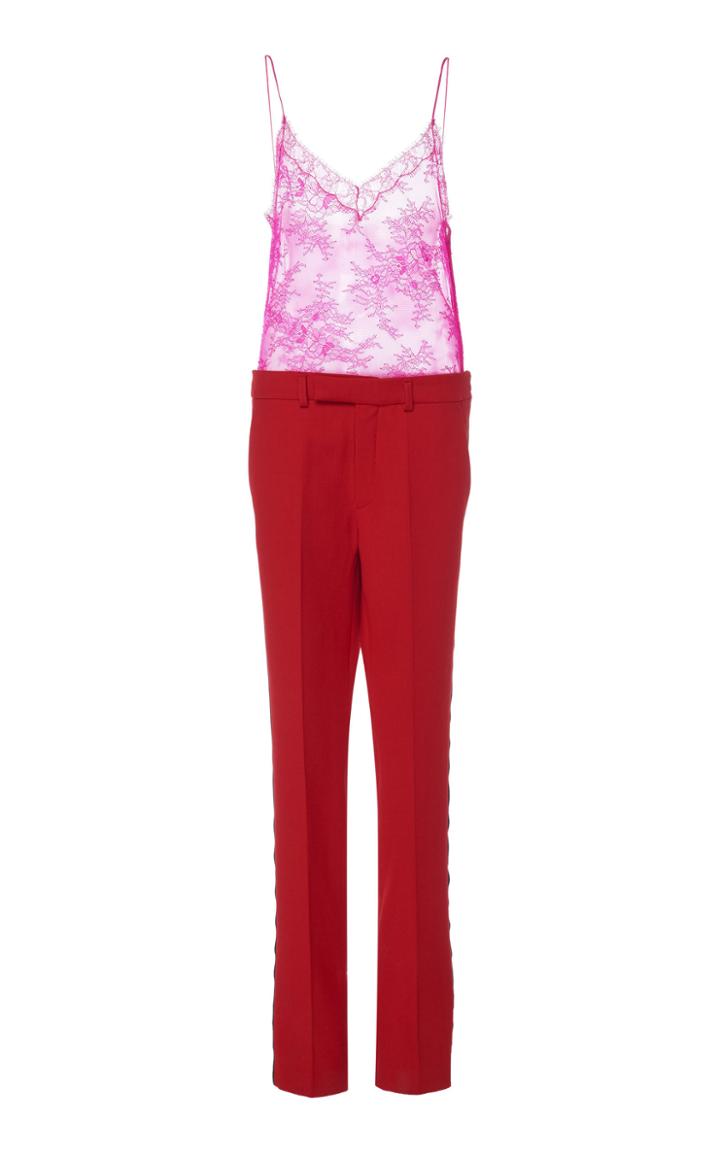 Philosophy Di Lorenzo Serafini Lace-trimmed Sleeveless Skinny Jumpsuit