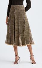 Moda Operandi Oscar De La Renta Pleated Metallic Midi Skirt