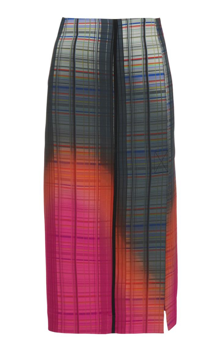 Sportmax Piume Plaid Pique Pencil Skirt