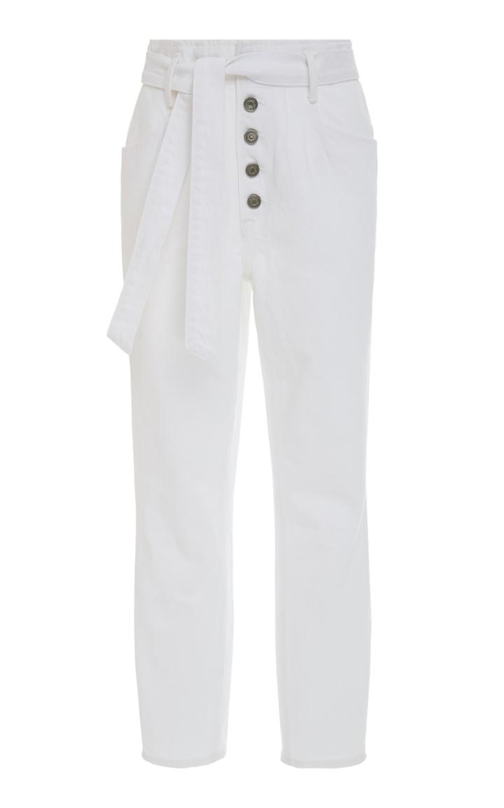 Grlfrnd Denim Daphne Belted High-rise Slim-leg Jeans