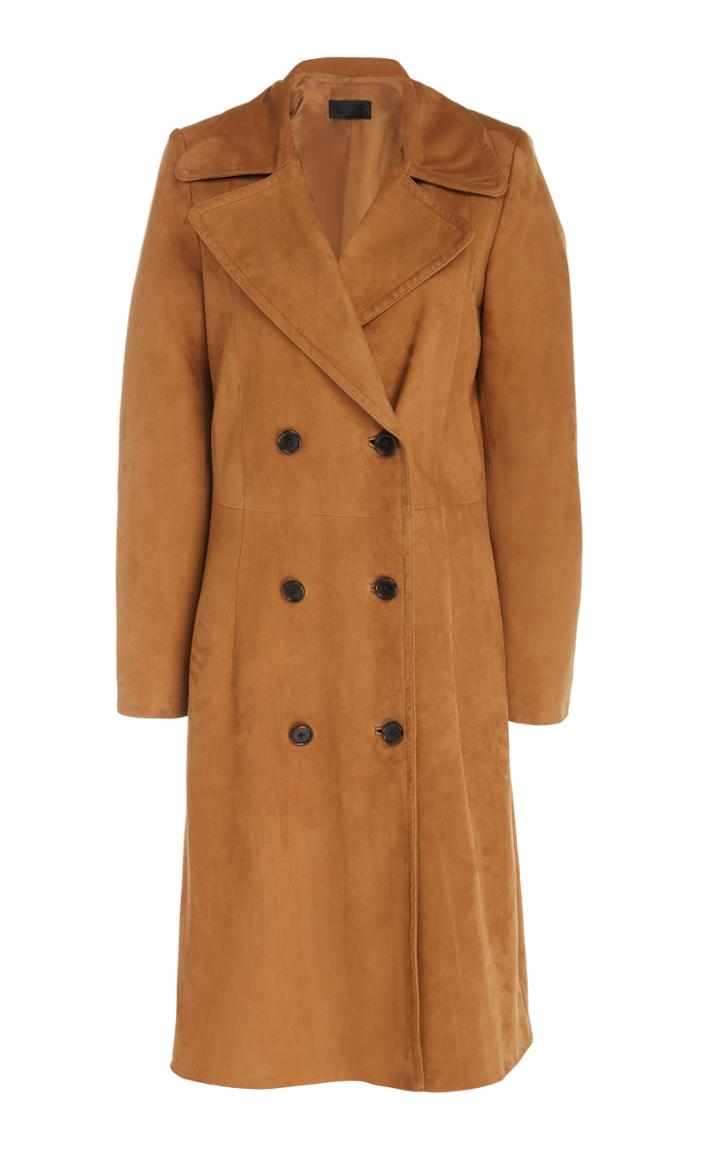 Nili Lotan Suede Lambskin Leather Trench