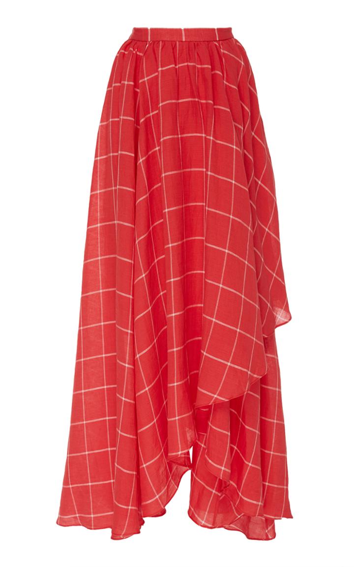 Mara Hoffman Akila Grid-print Cotton Maxi Skirt