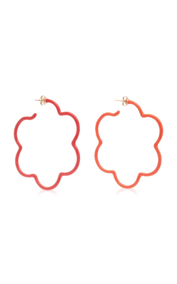 Moda Operandi Bea Bongiasca Two Tone Flower Hoops