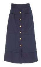 Sea Buttoned Midi Skirt