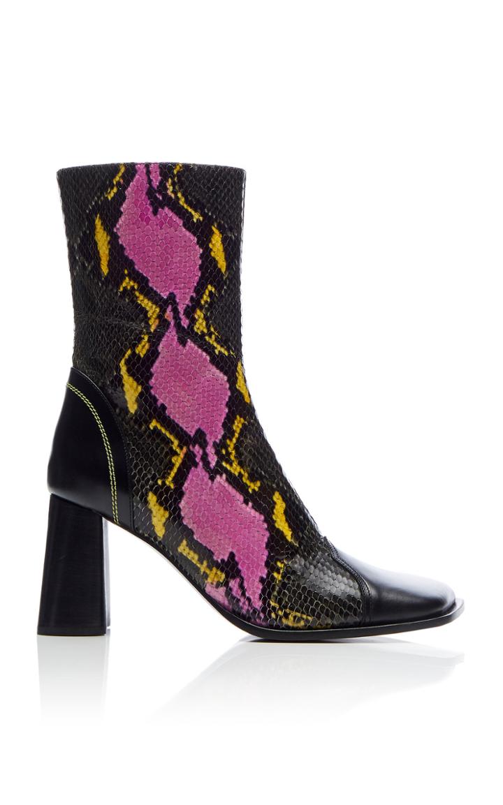 Ellery Surface Embossed Snake-effect Booties