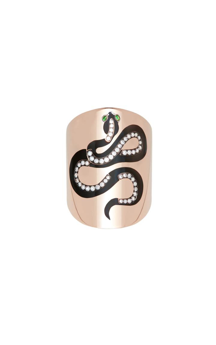 Moda Operandi Diane Kordas 18k Rose Gold Snake Ring Size: 6
