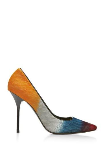 Preorder Pierre Hardy Multi Colored Hairy Calf And Shiny Calf Pump