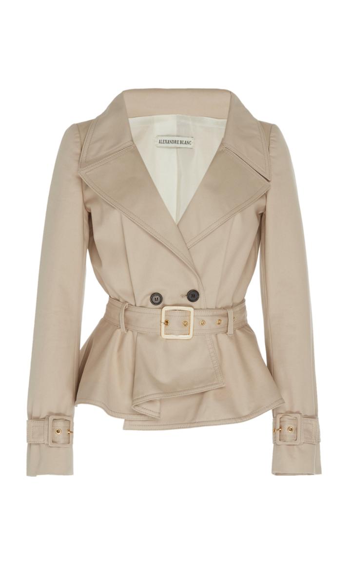 Alexandre Blanc Peplum Gabardine Jacket